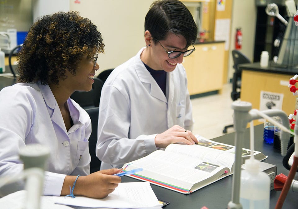 Alexander College Students in a Lab