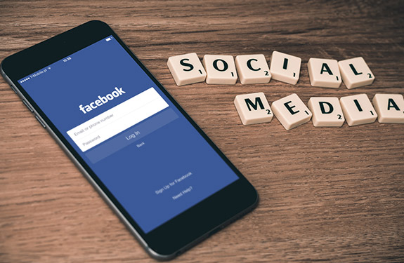 iPhone showing Facebook social media app